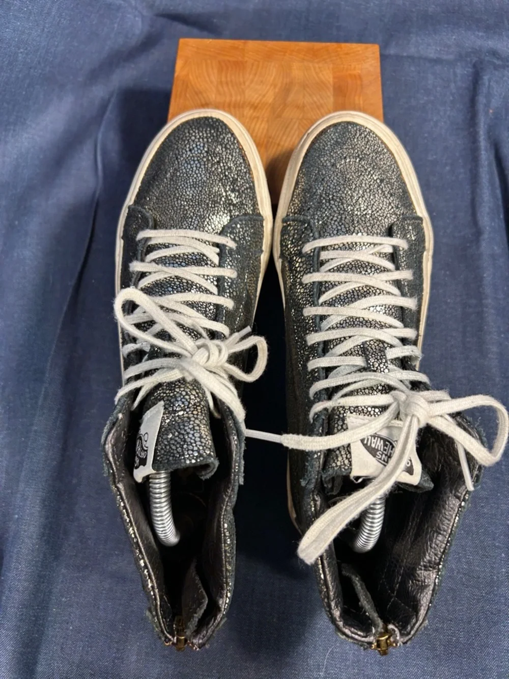 Vans high top skateboard shoes